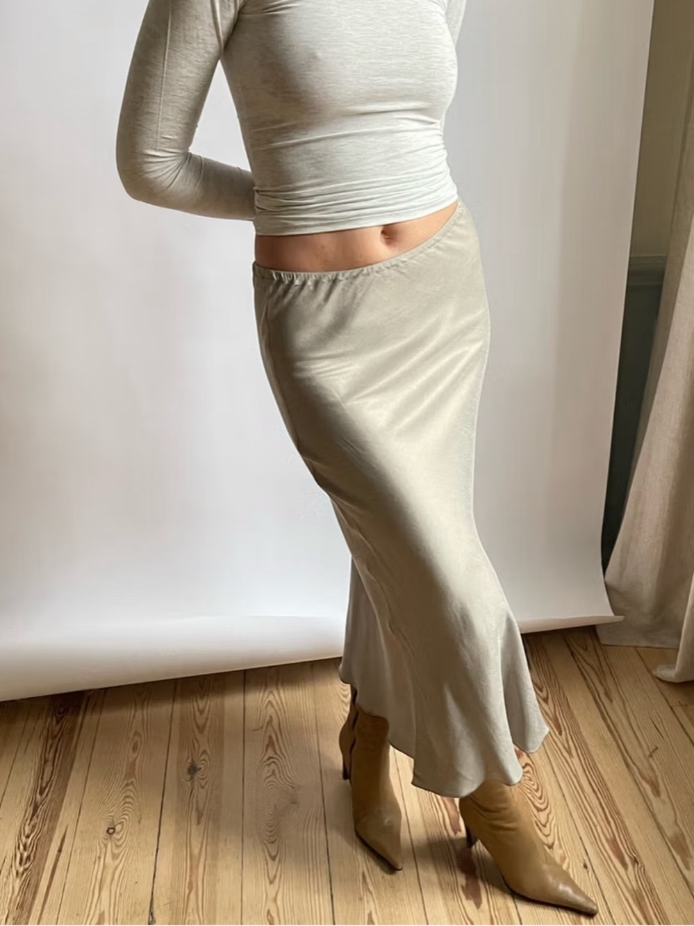 Djerf Cupro Midi Skirt